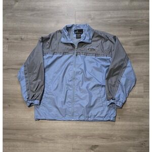 i5 Men's Windbreaker Jacket Full Zip Mesh Lined Long Sleeve Blue Size XL Vintage